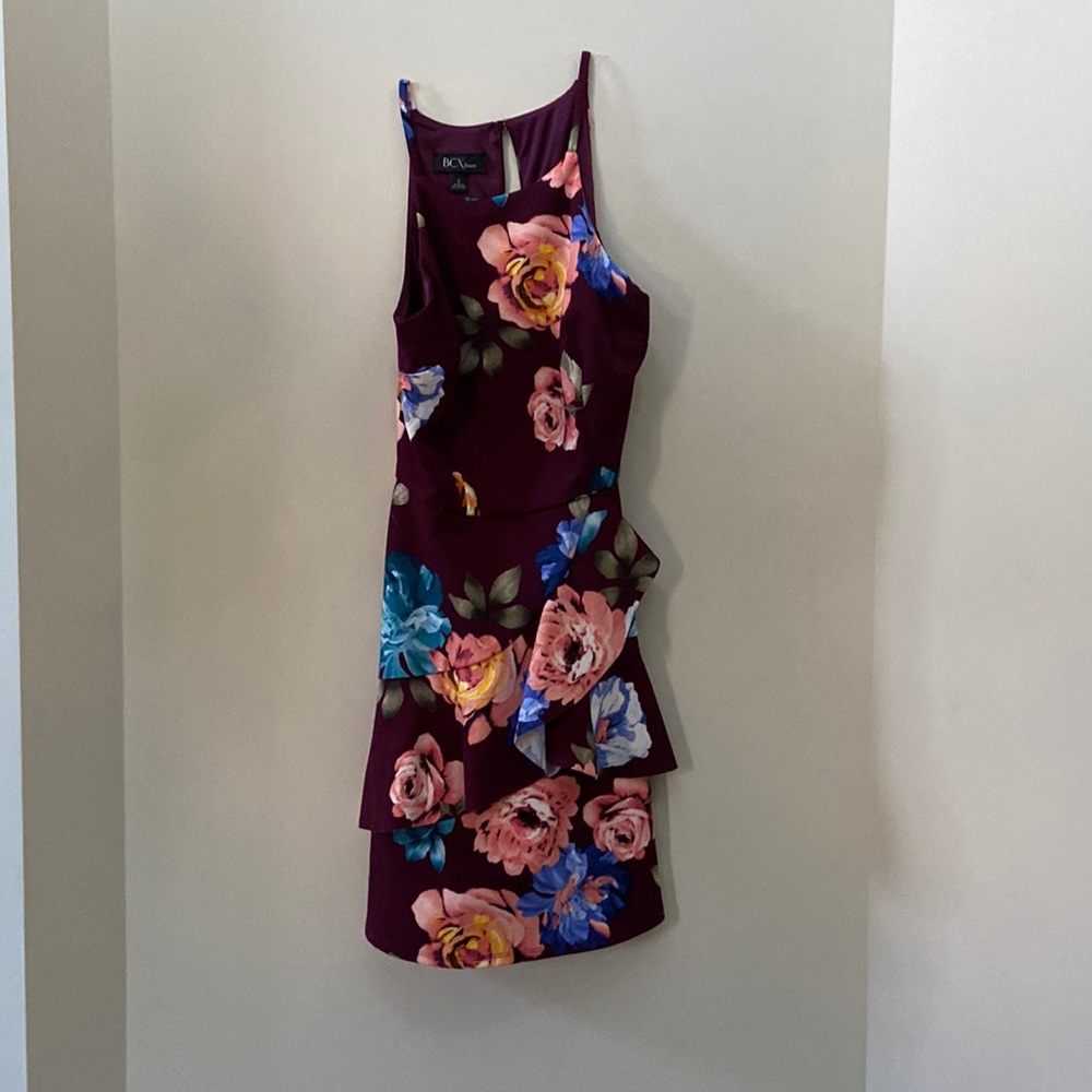 Maroon floral dress